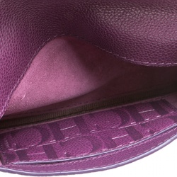 Pre Owned Carolina Herrera Purple Leather Chain Clutch