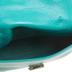 Pre Owned Carolina Herrera Green Leather Top Handle Shoulder Bag