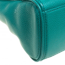 Pre Owned Carolina Herrera Green Leather Top Handle Shoulder Bag