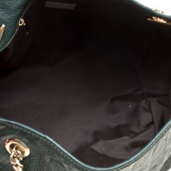 Pre Owned Carolina Herrera Black Monogram Leather Poppy Hobo