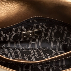 Pre Owned Carolina Herrera Gold Quilted Leather Clutch