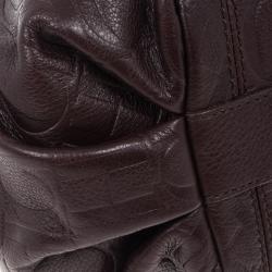 Pre Owned Carolina Herrera Brown Monogram Celidonia Chain Handle Tote