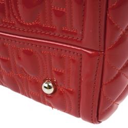 Pre Owned Carolina Herrera Red Patent Leather Bernardine Tote