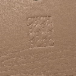 Pre Owned Carolina Herrera White/Beige Monogram Leather Continental Wallet