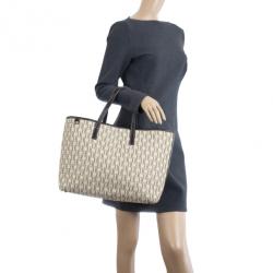 Pre Owned Carolina Herrera Monogram Canvas Shopper Tote