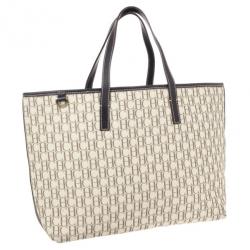 Pre Owned Carolina Herrera Monogram Canvas Shopper Tote