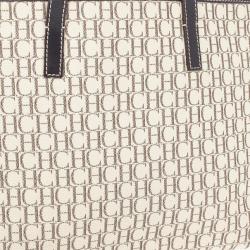 Pre Owned Carolina Herrera Monogram Canvas Shopper Tote