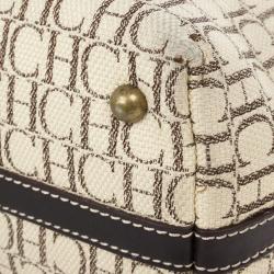 Pre Owned Carolina Herrera Monogram Canvas Shopper Tote