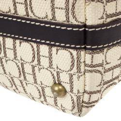 Pre Owned Carolina Herrera Monogram Canvas Shopper Tote
