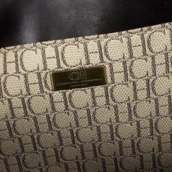 Pre Owned Carolina Herrera Monogram Canvas Shopper Tote
