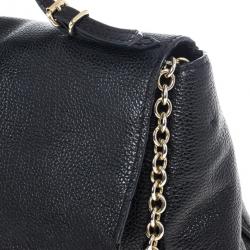 Pre Owned Carolina Herrera Black Minueto Flap Bag