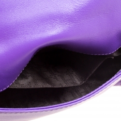 Carolina Herrera Purple Leather Shoulder Bag