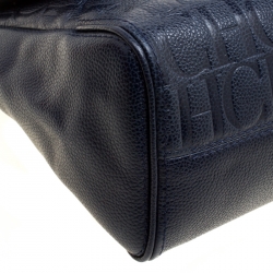 Pre Owned Carolina Herrera Blue Leather Minuetto Top Handle Flap Shoulder Bag