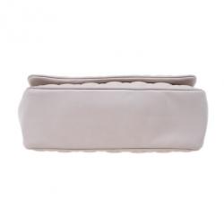 Pre Owned Carolina Herrera Beige Quilted Leather Crossbody Bag