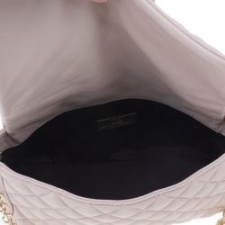 Pre Owned Carolina Herrera Beige Quilted Leather Crossbody Bag