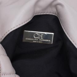 Pre Owned Carolina Herrera Beige Quilted Leather Crossbody Bag