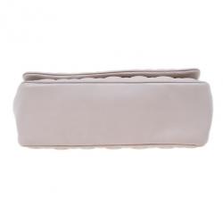 Pre Owned Carolina Herrera Beige Quilted Leather Crossbody Bag