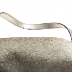 Pre Owned Carolina Herrera Silver Monogram Leather Matryoshka Tote