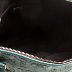 Pre Owned Carolina Herrera Green Leather Hobo