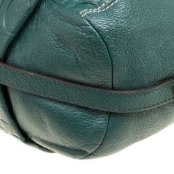 Pre Owned Carolina Herrera Green Leather Hobo