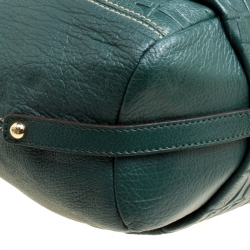 Pre Owned Carolina Herrera Green Leather Hobo