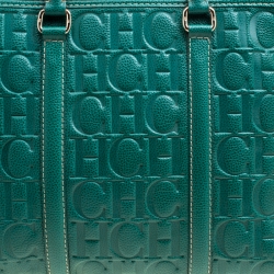 Pre Owned Carolina Herrera Green Leather Matteo Tote