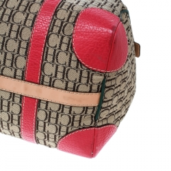 Carolina Herrera Multicolor Monogram Canvas and Leather Andy Boston Bag