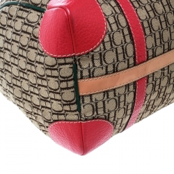 Carolina Herrera Multicolor Monogram Canvas and Leather Andy Boston Bag