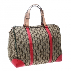 Carolina Herrera Multicolor Monogram Canvas and Leather Andy Boston Bag