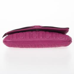 Pre Owned Carolina Herrera Mini ‘Audrey’ Fushia Monogram Embossed Bag