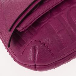 Pre Owned Carolina Herrera Mini ‘Audrey’ Fushia Monogram Embossed Bag