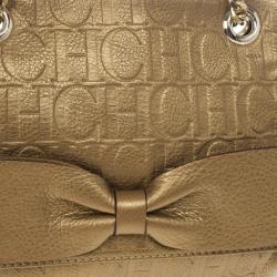 مملوكة مسبقًا Carolina Herrera ‘Audrey’ Bronze Monogram Embossed Bag