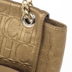 مملوكة مسبقًا Carolina Herrera ‘Audrey’ Bronze Monogram Embossed Bag