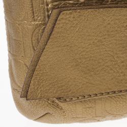 مملوكة مسبقًا Carolina Herrera ‘Audrey’ Bronze Monogram Embossed Bag