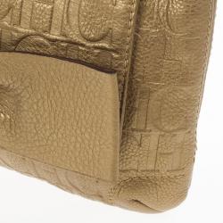 مملوكة مسبقًا Carolina Herrera ‘Audrey’ Bronze Monogram Embossed Bag