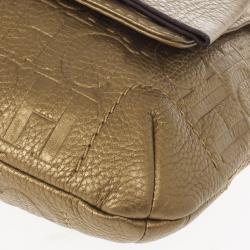 مملوكة مسبقًا Carolina Herrera ‘Audrey’ Bronze Monogram Embossed Bag