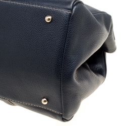 Carolina Herrera Blue Leather Matteo Tote