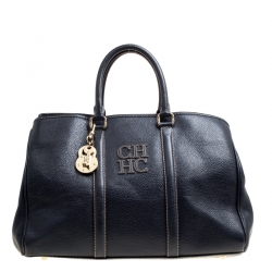 Carolina Herrera Blue Leather Matteo Tote