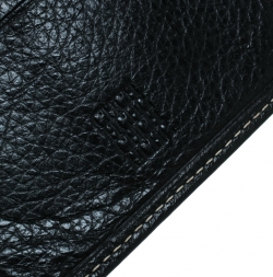 Pre Owned Carolina Herrera Black Leather Tri Fold Compact Wallet