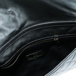 Pre Owned Carolina Herrera Metallic Silver Quilted Leather Chain Clutch