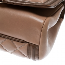 Pre Owned Carolina Herrera Beige Quilted Leather Tassel Shoulder Bag