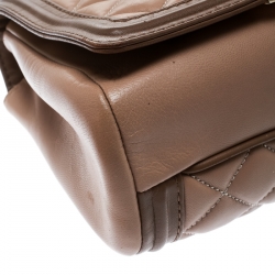 Pre Owned Carolina Herrera Beige Quilted Leather Tassel Shoulder Bag