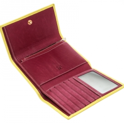 Pre Owned Carolina Herrera Yellow Monogram Compact Wallet