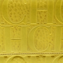 Pre Owned Carolina Herrera Yellow Monogram Compact Wallet