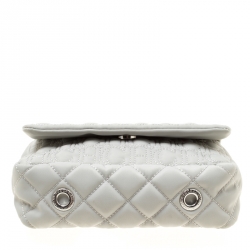 Pre Owned Carolina Herrera Grey Monogram Nylon Shoulder Bag