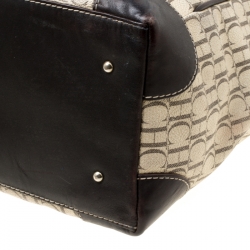 Pre Owned Carolina Herrera Beige/Brown Monogram Coated Canvas Shopper Tote