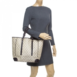 Pre Owned Carolina Herrera Beige/Brown Monogram Coated Canvas Shopper Tote