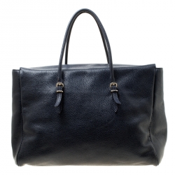 Pre Owned حقيبة يد كارولينا هيريرا تيمبو كوليكشن أداغيو جلد زرقاء