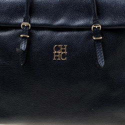 Pre Owned حقيبة يد كارولينا هيريرا تيمبو كوليكشن أداغيو جلد زرقاء