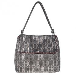 Pre Owned Carolina Herrera Perforated Flap Shoulder Bag